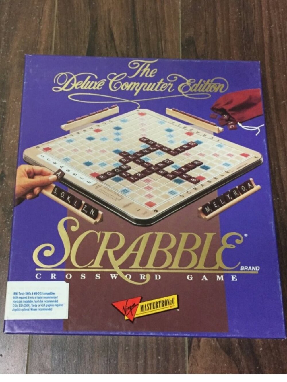 Scrabble PC 1990 Big Box 3.5" Floppy Virgin Mastertronic Retro 90's IBM MS DOS